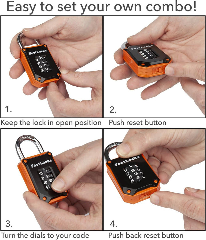 2er-pack Fortlocks Schlösser Für Fitnessstudio-schliessfächer - 4-stellig Robust Wetterfest Gehärtet