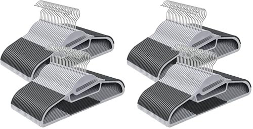 SONGMICS Kleiderbügel Kunststoff, 50er Set, Bügel mit U-förmiger Öffnung, platzsparend, 0,5 cm dick,
