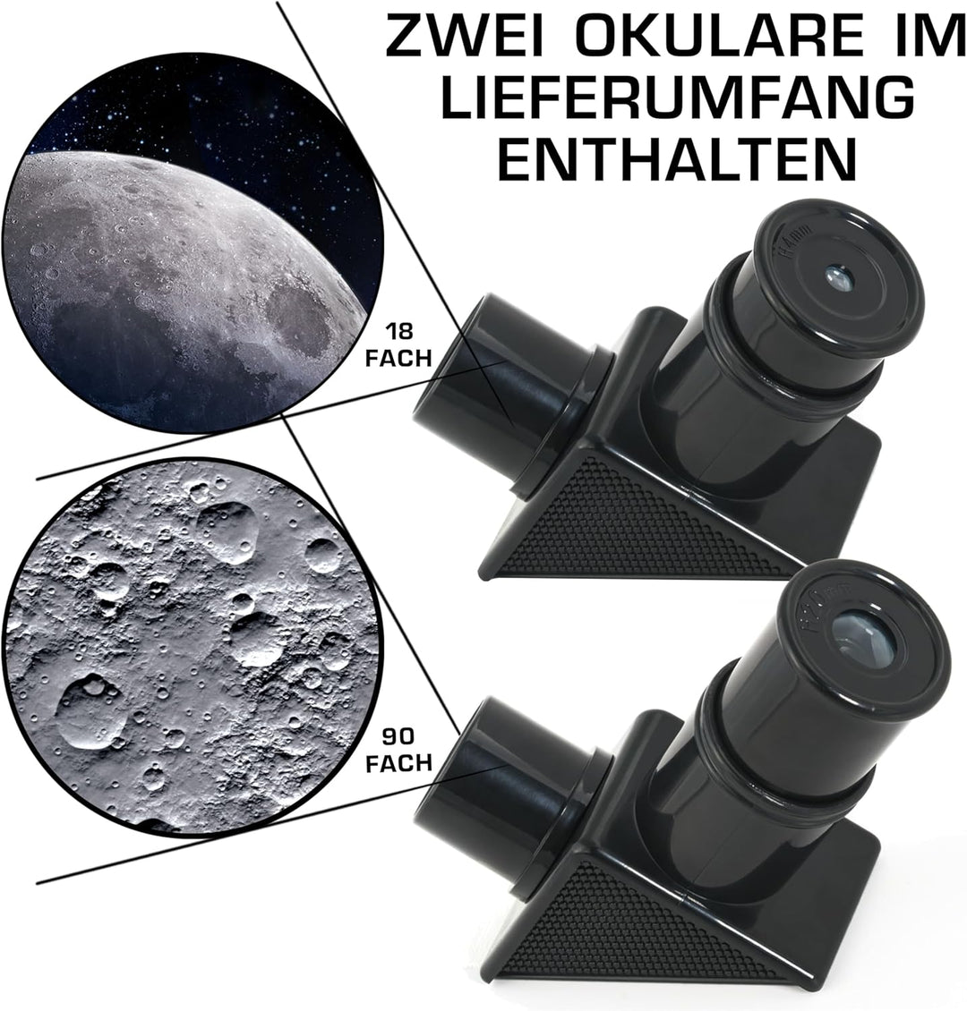 Blue Marble NASA Kinder-Teleskop für den Mond – 90-fache Vergrösserung, mit Zwei Okularen, Tischstat