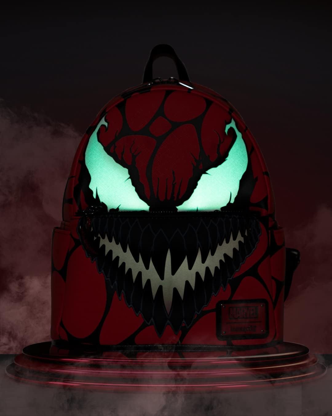 Loungefly Marvel Glow in the Dark Carnage Cosplay Mini-Rucksack, Mehrfarbig, Einheitsgrösse, MVBK021