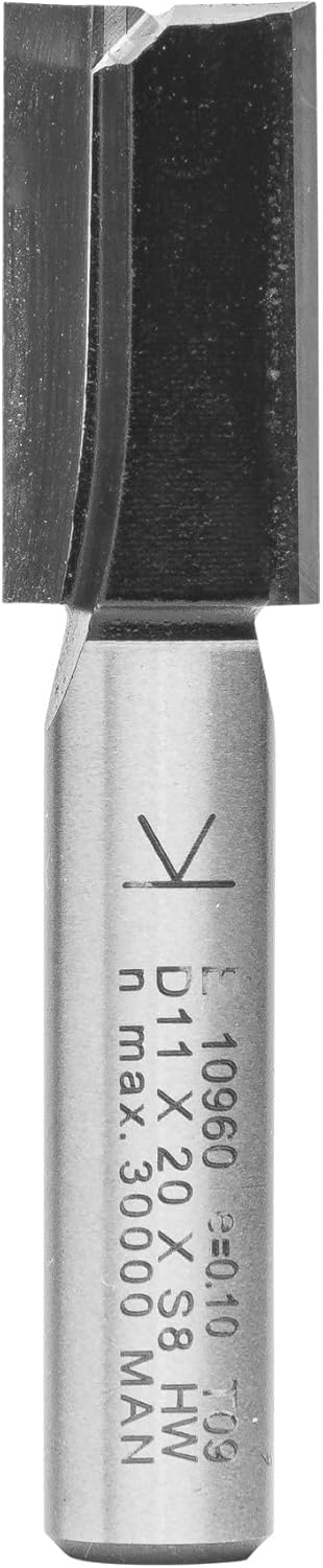 ENT 10960 Nutfräser HW, Schaft (S) 8 mm, Durchmesser (D) 11 mm, NL 20 mm, SL 32 mm, GL 52 mm, mit Ha