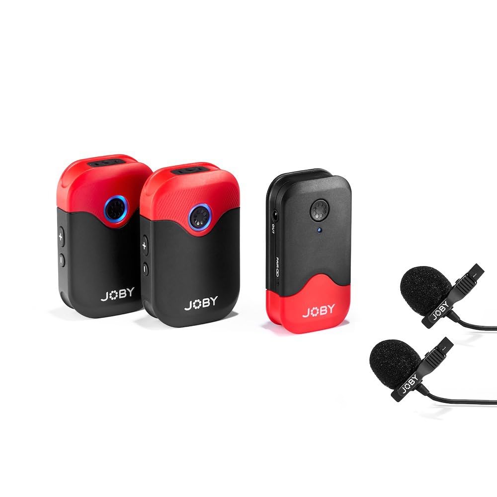 JOBY Wavo AIR Drahtloses 2,4-GHz-Mikrofonsystem mit Zwei Sendern Entwickeltem Befestigungssystem, Fi