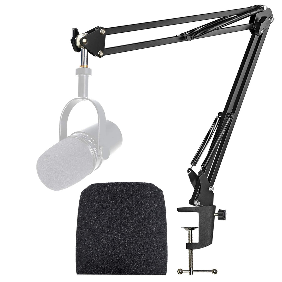 MV7 Mikrofon Arm mit Popschutz - Mikrofonständer mit Windschutz Kompatibel mit MV7 Mikrofon von YOUS