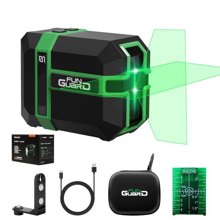 Kreuzlinienlaser 360° Grün 50M Selbstnivellierend Laser Wasserwaage Dual-Lasermodul, Linienlaser 3 M