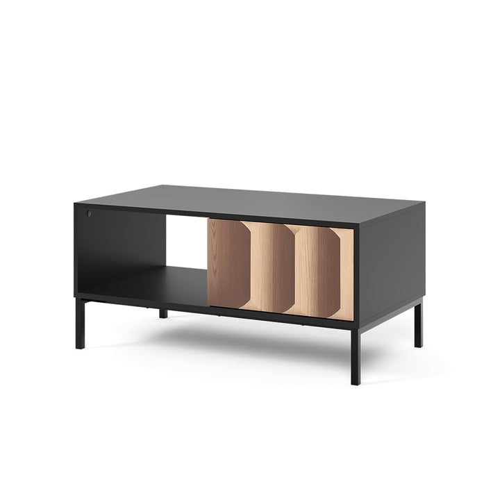 Vicco Couchtisch Eliza, Schwarz/Eiche, 90 x 50 cm mit Schublade, kombinierbar mit weiteren Möbeln de