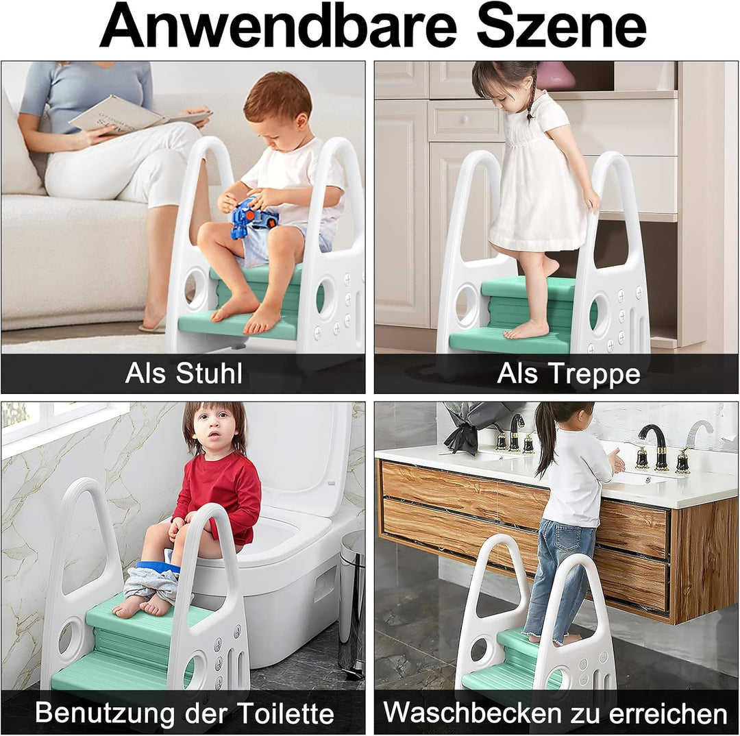 Kinder Tritthocker Trittschemel 2 stufiger Lernturm Kinderschemel Kleinkind Trittstufe Tritthocker S