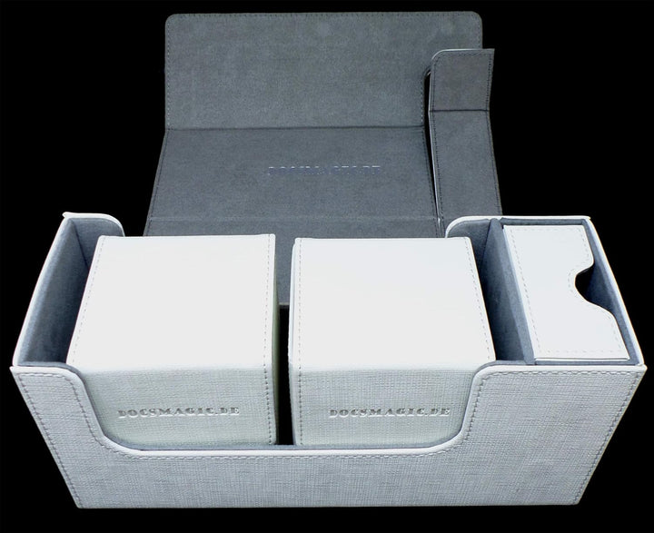 docsmagic.de Premium Magnetic Tray Long Box White Small + 2 Flip Boxes - Weiss Small + 2 Flip Boxes