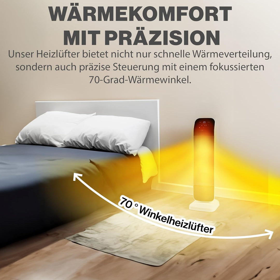 Clatronic Keramik-Heizlüfter HL 3763, Heizung und Ventilator, Elektroheizung für Badezimmer/Wohnmobi