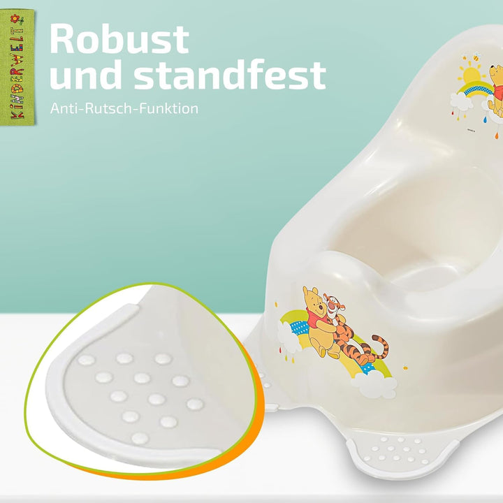 Perl Premium Disney Winnie Puuh perl weiss Kinder-Toilettensitz + Töpfchen Toilettentrainer mit Anti