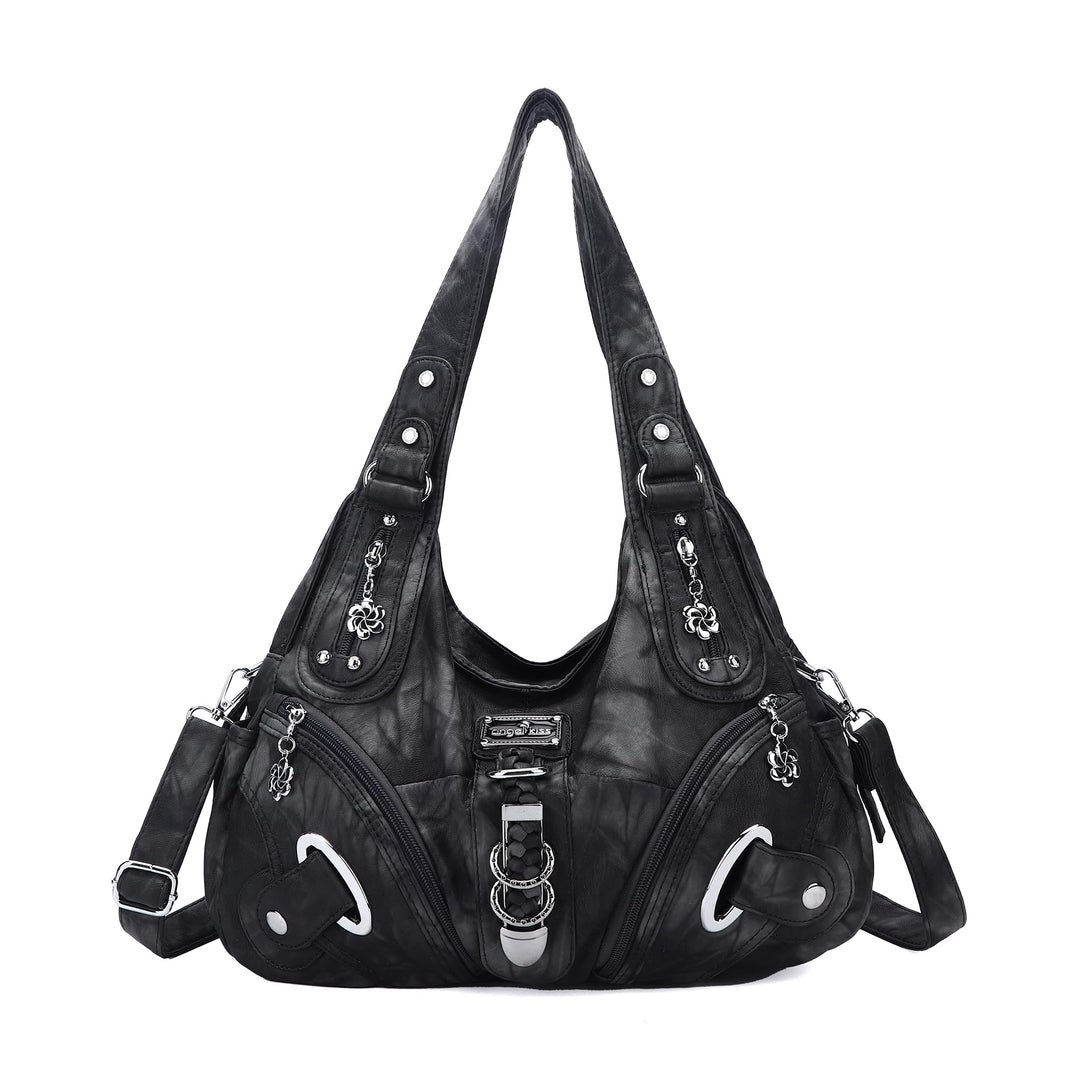 Angel Kiss Damen Schultertasche Hobo Tasche Umhängetaschen Schlusstaschen Henkeltaschen weiches PU L