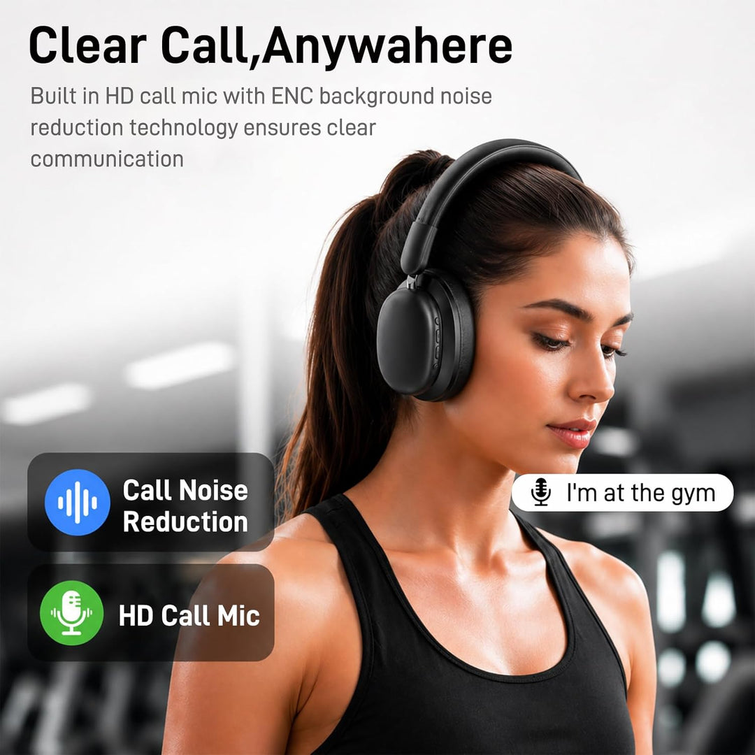 Over Ear Kopfhörer Bluetooth mit High-Resolution Audio, 100 Std. Akkulaufzeit, faltbare Bluetooth 5.