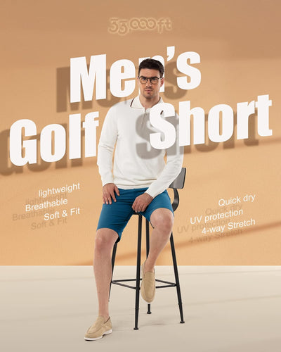 33,000ft Herren Golf Shorts UPF 50+ Stretch Shorts 10'' Bermuda Shorts Kurze Hose Dry Fit Causal Sho