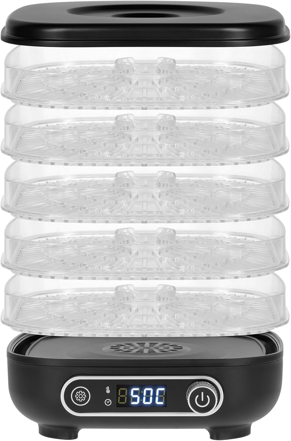 Teesa Pilztrockner Gemüse Obst Leistung 300W 5 Klar Sit LCD Display Thermokreislauf Temperaturregelu