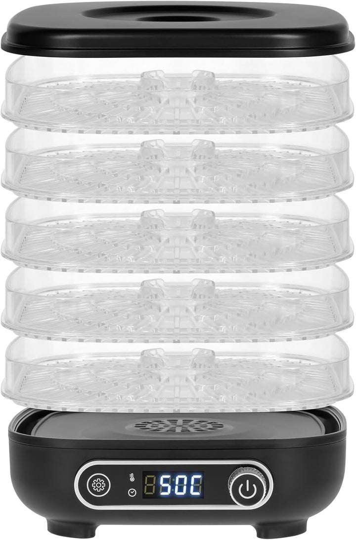 Teesa Pilztrockner Gemüse Obst Leistung 300W 5 Klar Sit LCD Display Thermokreislauf Temperaturregelu