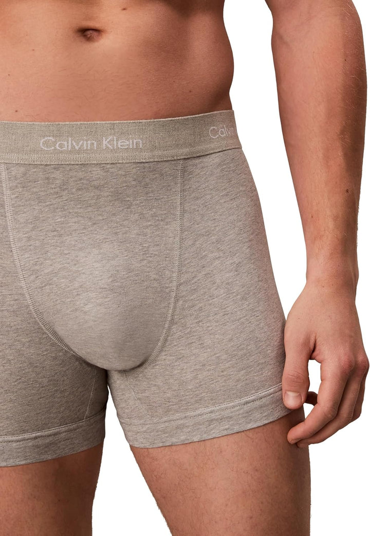 Calvin Klein Herren Trunk (3er Pack) XS Grey Heather, XS Grey Heather