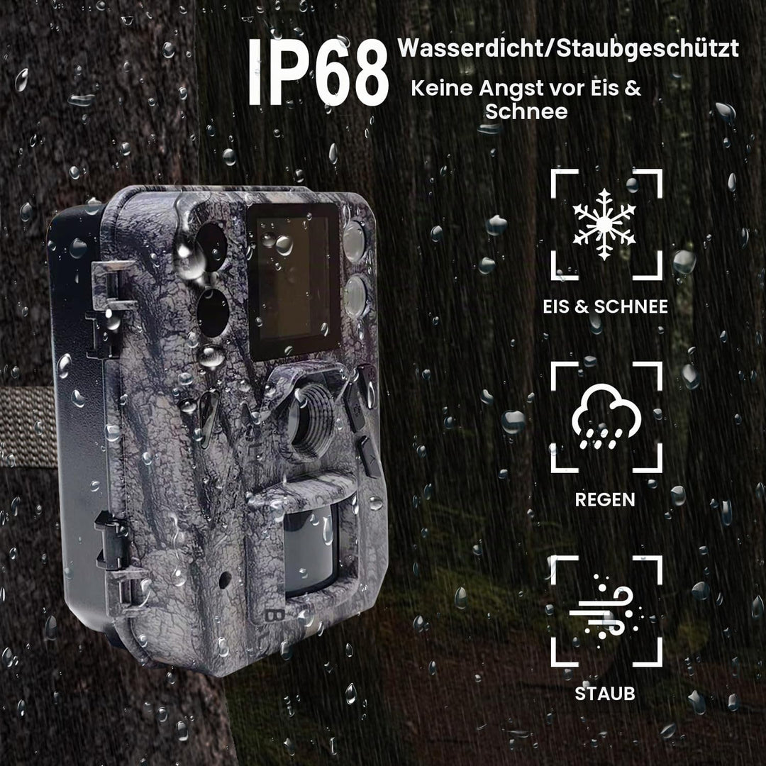 Mini-Wildkamera,2.7K 37MP Jagdkamera 1.44 LCD-Display, Bewegungssensor, Nachtsicht, Grün Farbfotos i