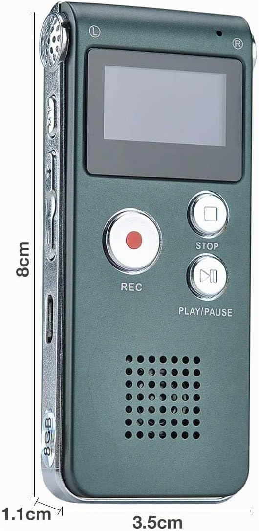 Lychee 8GB LCD Bildschirm Digitales Diktiergerät Aufnahmegerät Sprachaufnahme Audiorekorder Voice Re