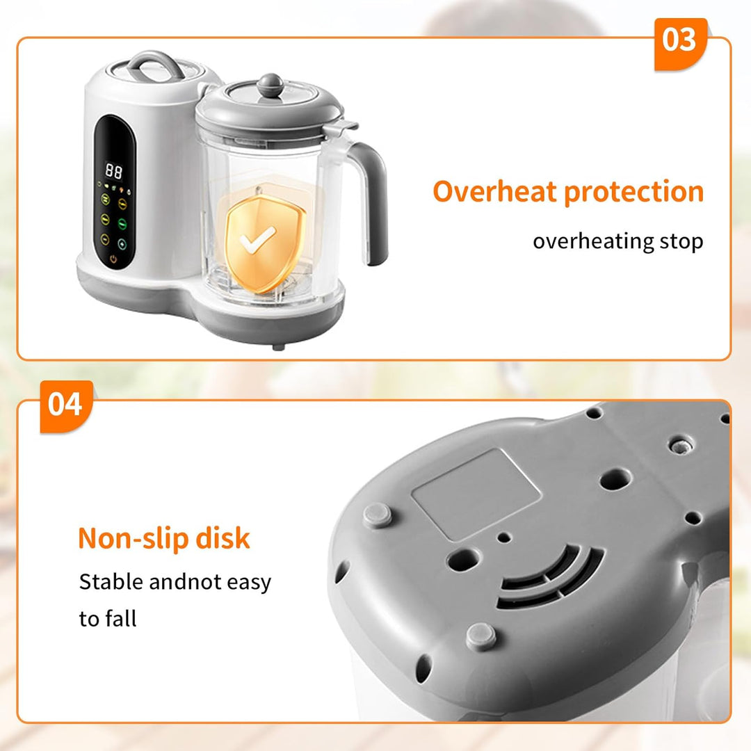 Babynahrungszubereiter - Multifunktionaler Babybrei Zubereiter, Baby Food Maker mit Dampfgarer und M