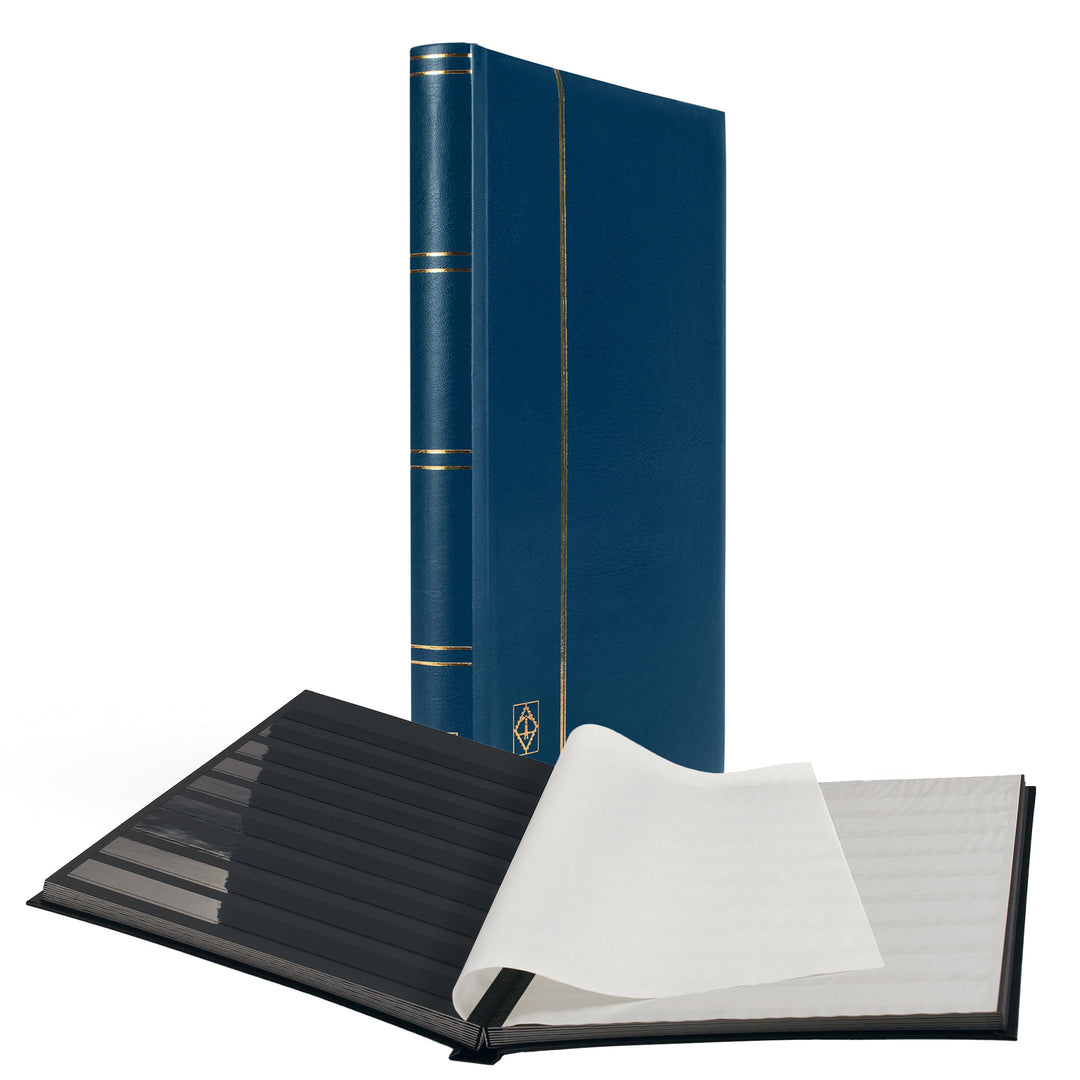 Leuchtturm 339233 Briefmarken-Sammelalbum Comfort - DIN A4, 32 Seiten, Pergaminstreifen, wattierter