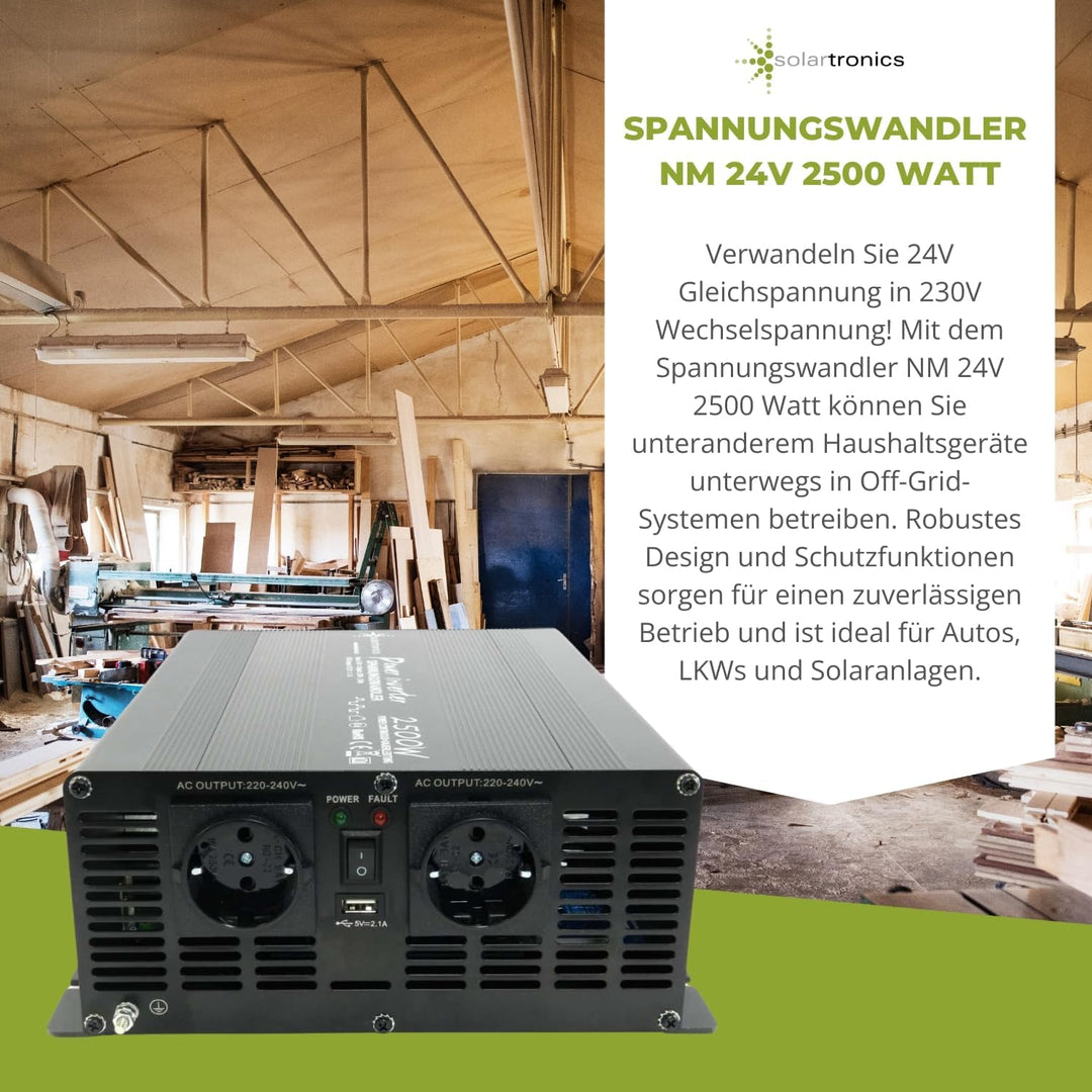 Spannungswandler 24V 2500/5000 Watt Inverter Wechselrichter