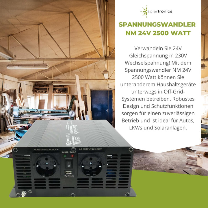 Spannungswandler 24V 2500/5000 Watt Inverter Wechselrichter