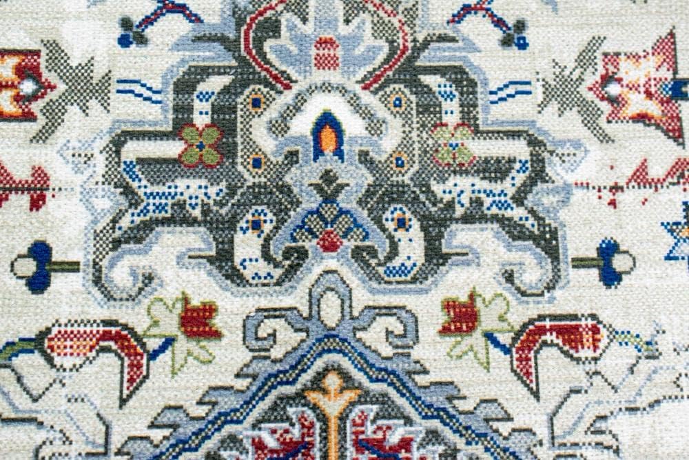 CARPETIA Klassischer Teppich mit modern orientalischen Verzierungen & Ornamenten in Creme rot orange