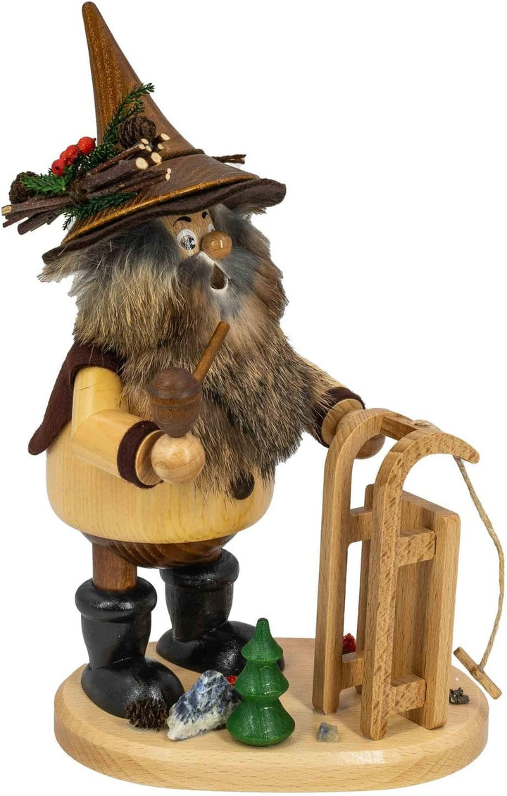 DWU | Erzgebirgisches Räuchermännchen Räuchermann | Weihnachtsdekoration Handwerkskunst | Waldwichte