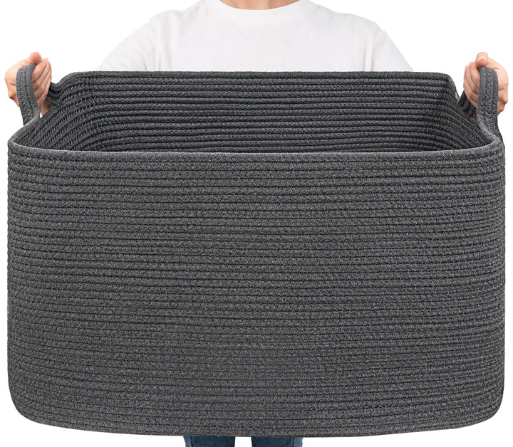 TIMEYARD faltbarer Wäschekorb 85 L, geflochtener Aufbewahrungskorb für Kinderzimmer, Square Laundry