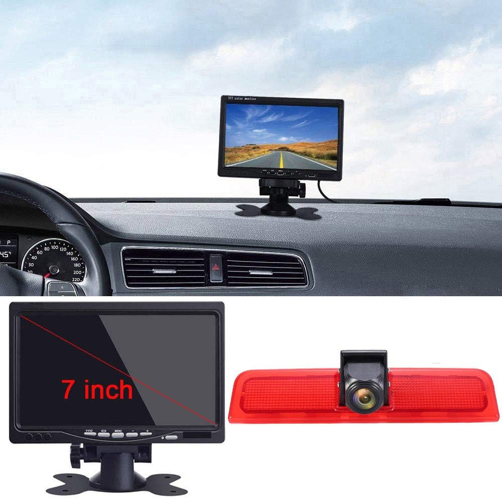 「12mm Objektiv CMOS Rückfahrkamera + 7 Zoll TFT LCD Bildschirm Monitor」Bremsleuchte Auto Dach Rückfa