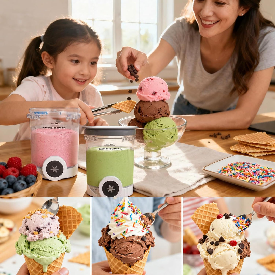 Nepfaivy Behälter für Ninja Swirl by Creami - 2er-Set Eiscremebecher und Deckel Kompatibel mit Ninja