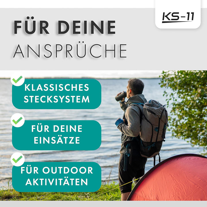 KS-11 2 Stück Outdoor Bundeswehr Besteck Edelstahl Campingbesteck Essbesteck Set 6 teilig Camping Be