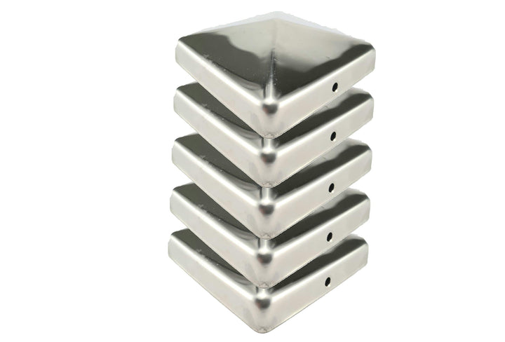 Premium Pfostenkappe 101x101 mm aus Edelstahl für Pfosten 10x10 cm Pyramide Zaunkappe Abdeckkappe 5
