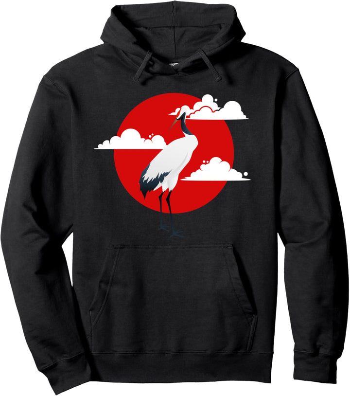 Kranich Farbenfroh Vogel Origami Storch Tier Japan Japanisch Pullover Hoodie