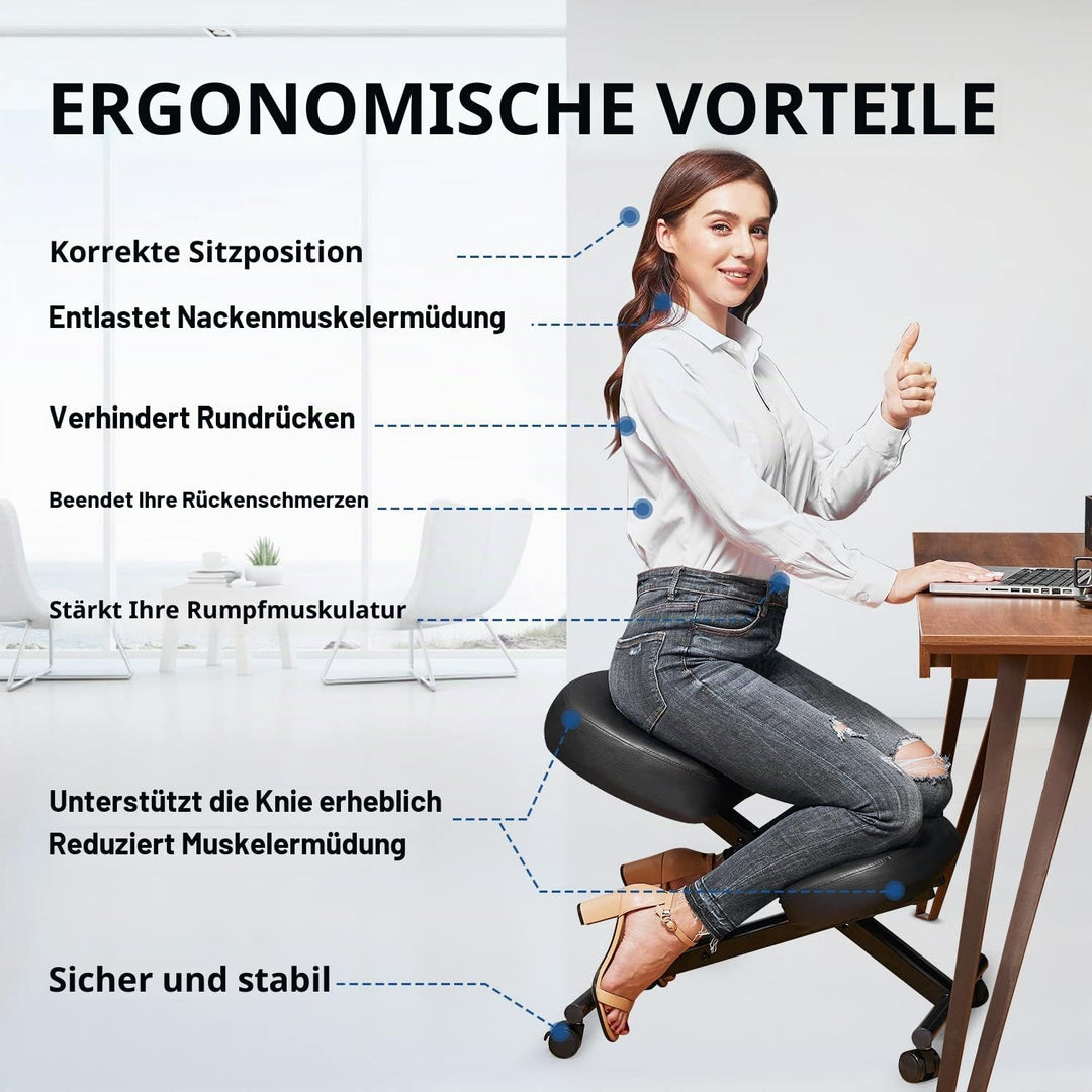 Himimi Kniestuhl Ergonomischer Verstellbarer Kniehocker Haltungskorrekturstuhl Orthopädischer Kniest
