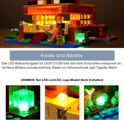 Led Licht Set für Lego Minecraft The Frog House 21256 (Nicht Lego), Led Beleuchtungs Set für Minecra