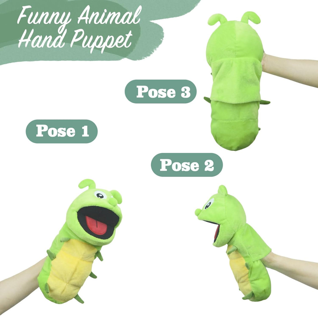 lilizzhoumax Handpuppe Raupe Kuscheltier Tier Raupe Handpuppe aus Plüsch Kawaii Niedliches Rollenspi