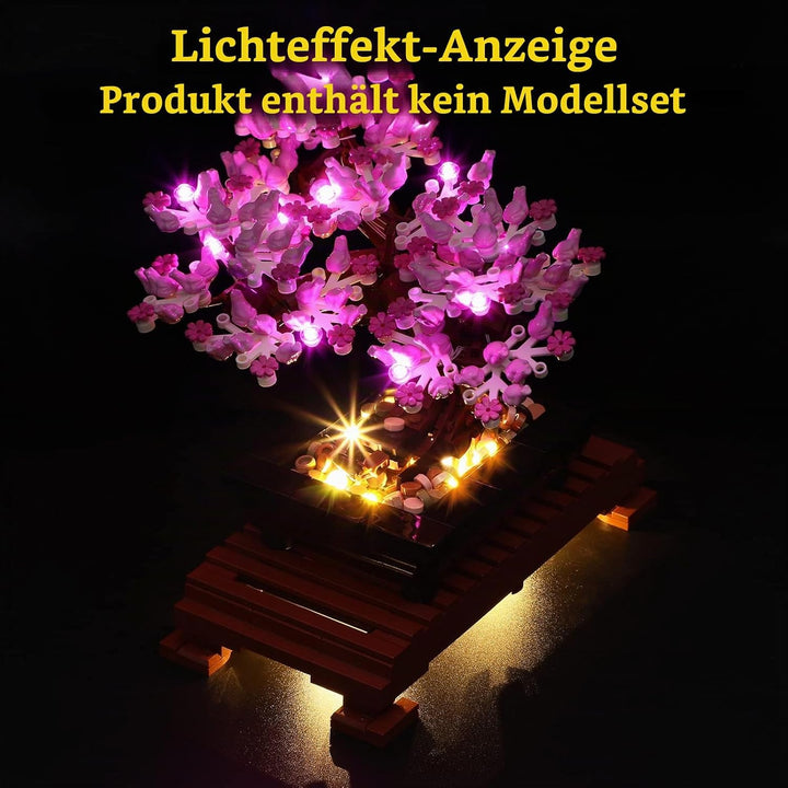 GEAMENT LED Licht-Set (Pink) Kompatibel mit Lego Bonsai Baum (Bonsai Tree) - Beleuchtungsset für Cre