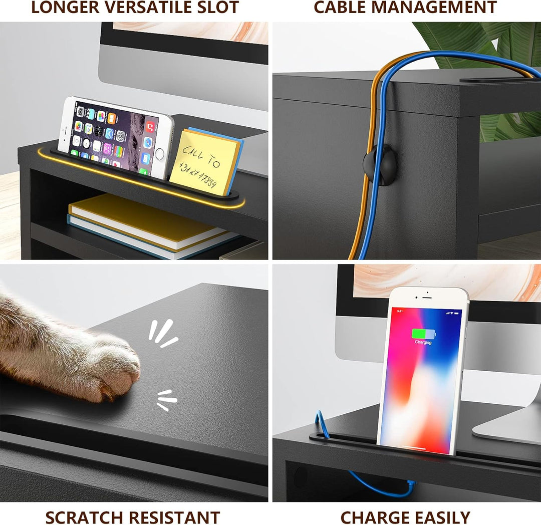 Rfiver Monitorständer Monitor Stand Bildschirmerhöhung - Holz Unterbau Bildschirm Laptop Ständer Tis