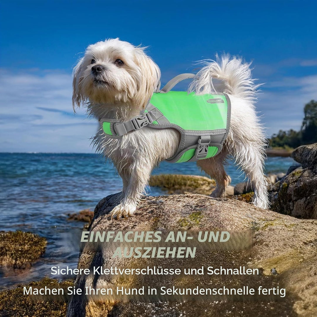 VIVAGLORY Neoprene Schwimmweste Hund, Rettungsweste Hund für Bootfahren, Schwimmweste, Schwimmhilfe