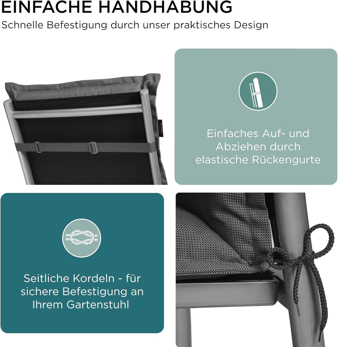 gardisun Gartenstuhlauflagen Niedriglehner I Extra Dicke Sitzauflagen I Made in Europe I Ideale Stuh