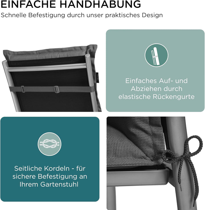 gardisun Gartenstuhlauflagen Niedriglehner I Extra Dicke Sitzauflagen I Made in Europe I Ideale Stuh