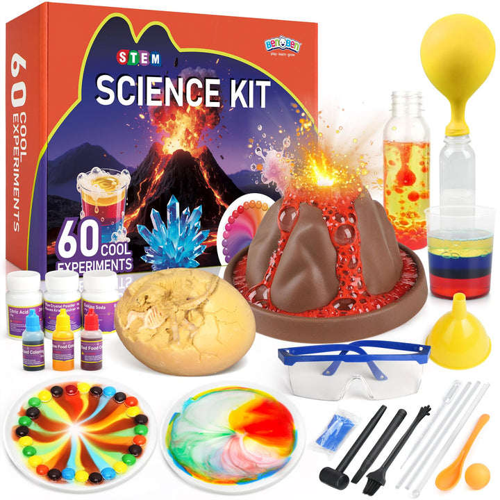 BenBen 60+ Experimente für Kinder ab 6 7 8 9 10, Wissenschaft Experimentierkasten für Kinder, STEM S