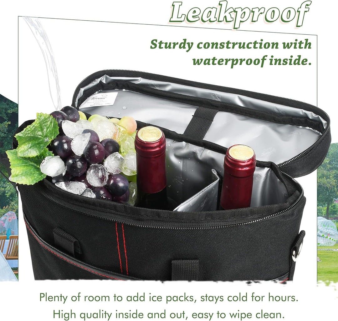 Kato Tirrinia Kühltasche Klein- Flaschenträger für Wein & Bier, gepolsterte weinkühltasche mit isoli