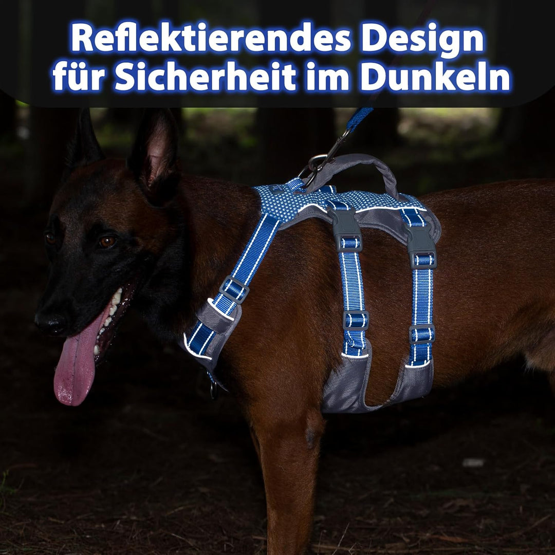 Huntboo Sicherheitsgeschirr Hund Ausbruchsicher, Panikgeschirr für Hunde, Reflektierendes Geschirr H