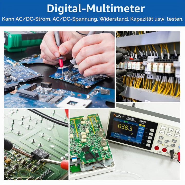 OWON XDM1241 Tragbares Tischmultimeter mit 3,5 Zoll 55.000 Count True RMS Ultraleicht Mit Lithium-Ba