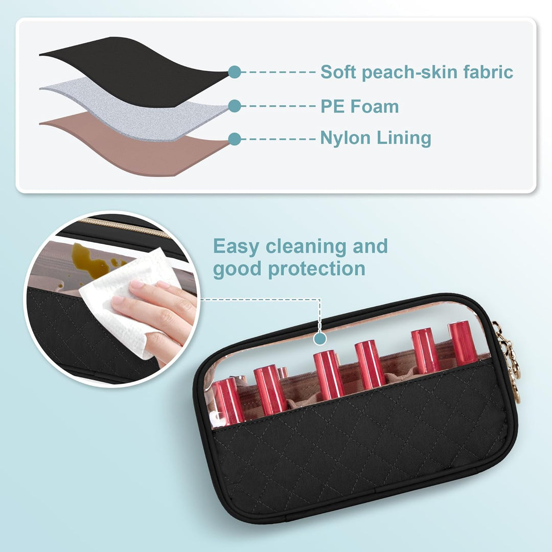 Yarwo Nagellack Organizer Tasche für 12 Flaschen, Kleine Nagellack Aufbewahrung mit Sichtfenster, Tr