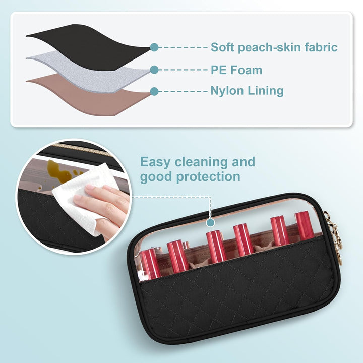 Yarwo Nagellack Organizer Tasche für 12 Flaschen, Kleine Nagellack Aufbewahrung mit Sichtfenster, Tr