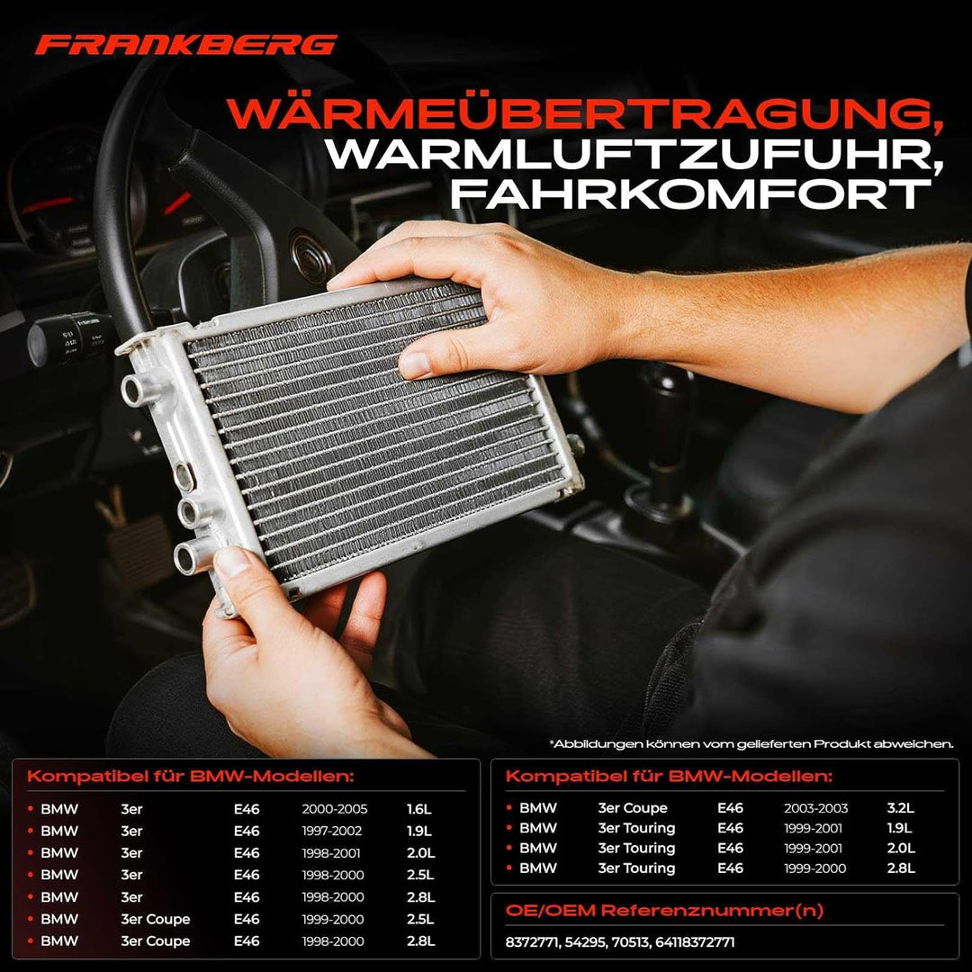 Frankberg Wärmetauscher Innenraumheizung Kompatibel mit 3er E46 1998-2005 3er Compact E46 2001-2005