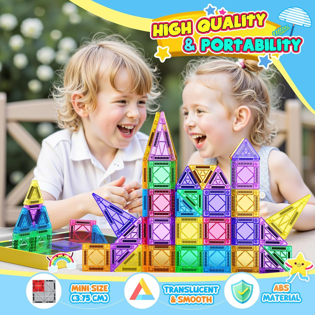 iKidiki Magnetische Bausteine Reiseset-43 Teile, Reisespiele Kinder ab 3 4 5 6 Jahre Spielzeug ab 3-