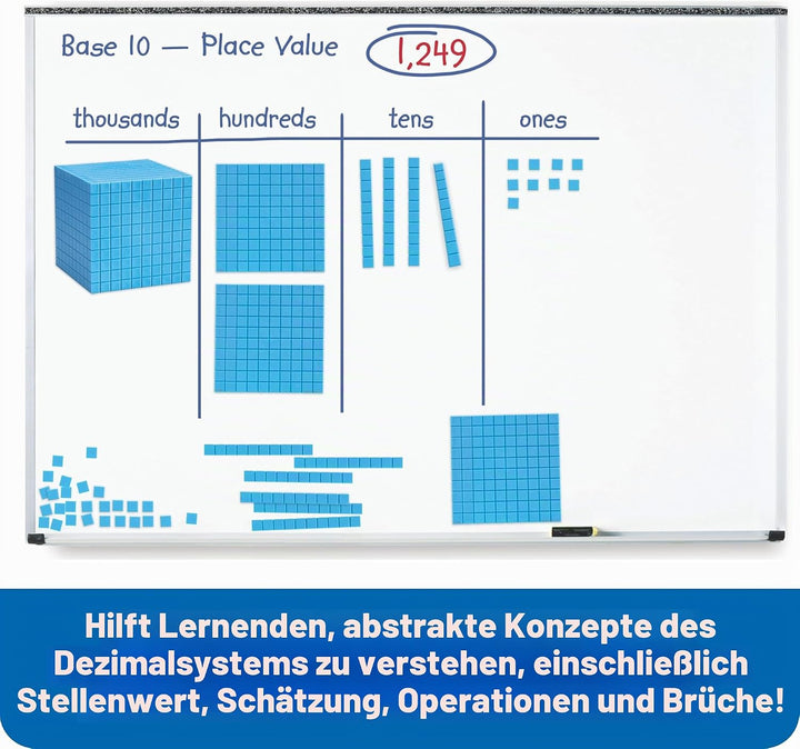 Learning Resources Riesiges magnetisches Zehnersystem-Demonstrationsset, Ab 6 Jahren, Für den Mathem